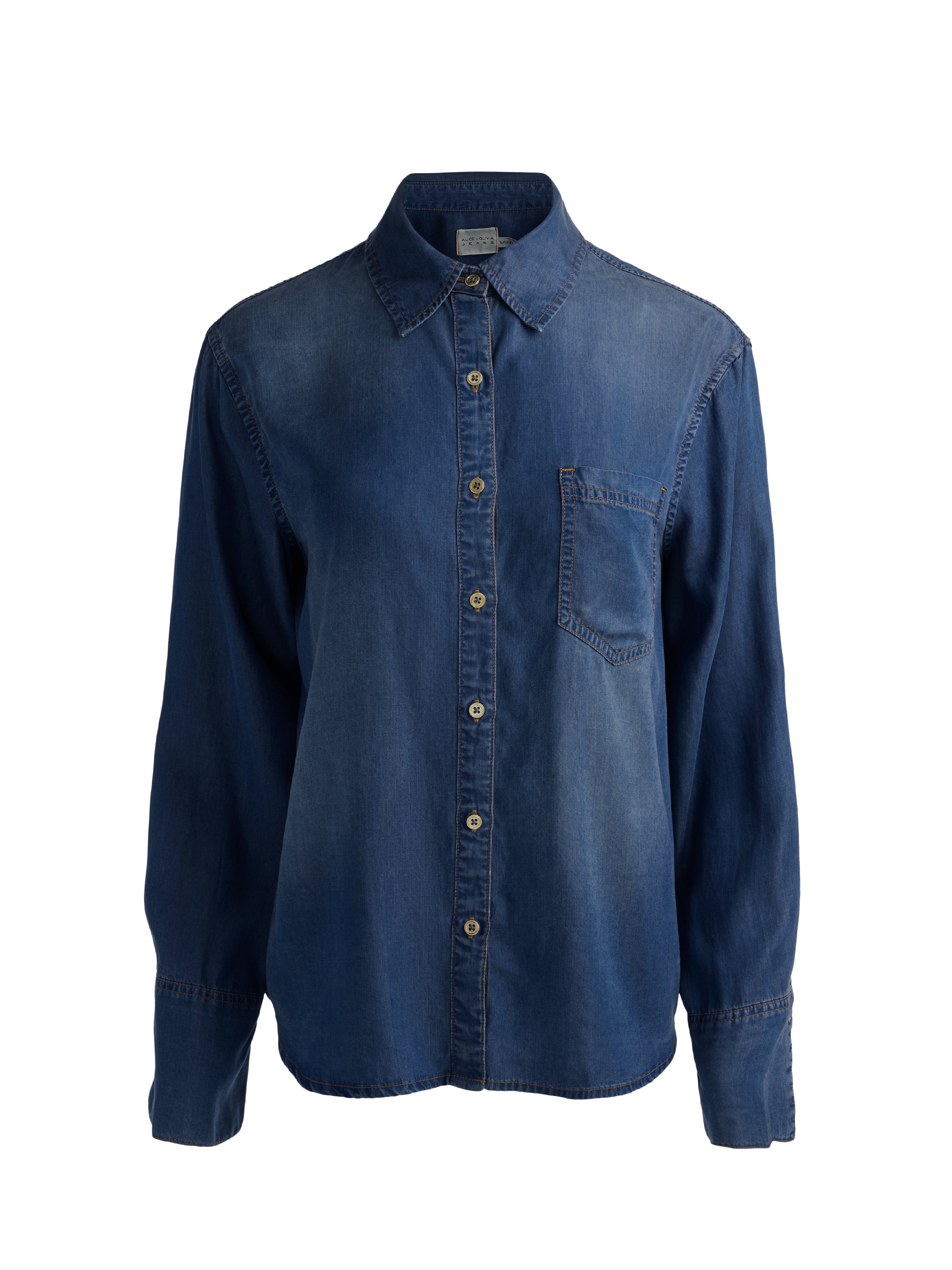 FINELY OVERSIZED DENIM BUTTON DOWN-BROOKLYN BLUE-ALICE + OLIVIA
