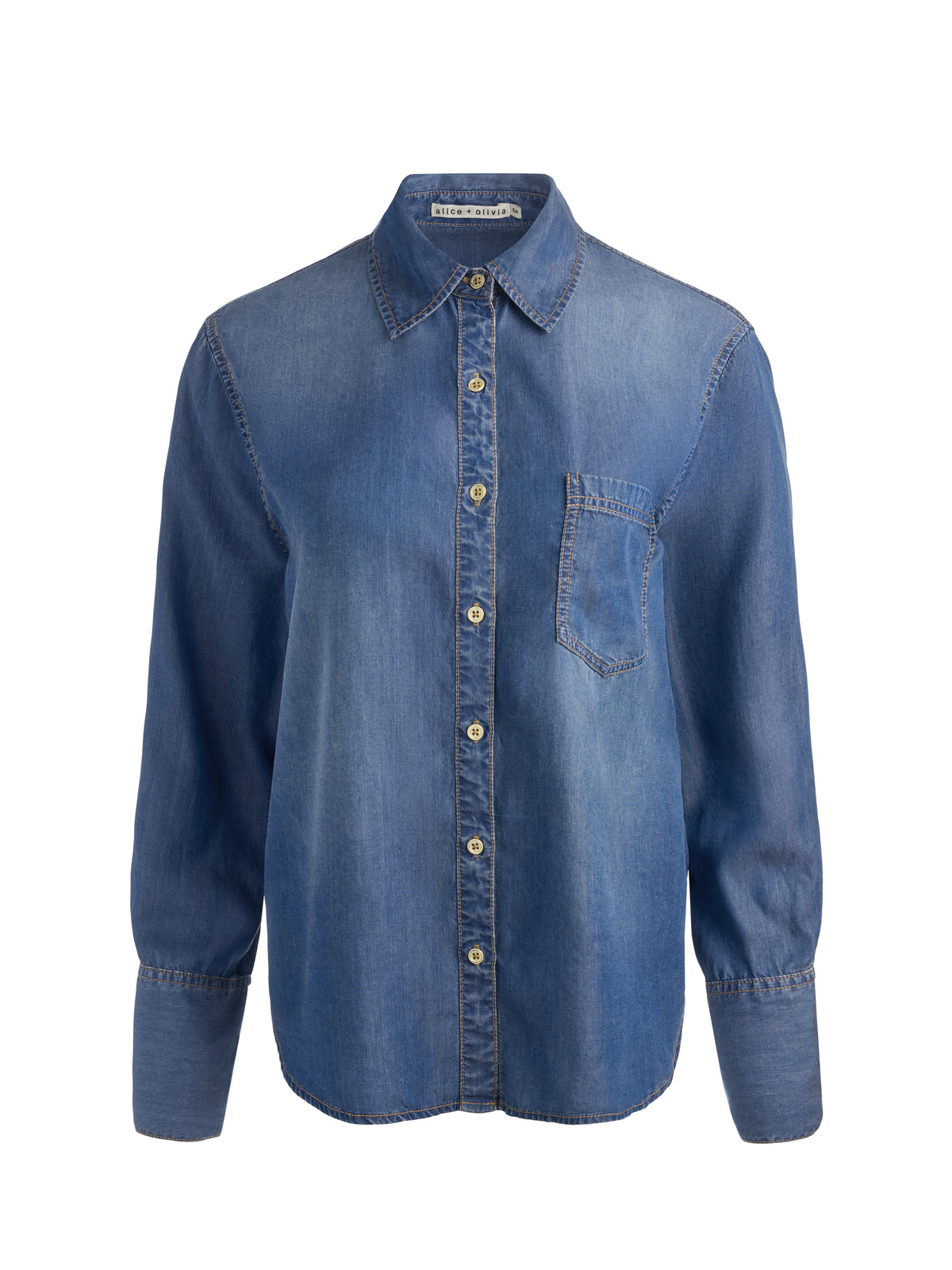 CAMICIA DI JEANS OVERSIZE CON BOTTONI - FLORENCE VINTAGE BLUE
