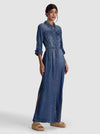 CHASSIDY MAXI DENIM DRESS-FLORENCE VINTAGE BLUE-ALICE + OLIVIA