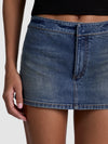 BAYLEY DENIM MINI SKORT-FLORENCE VINTAGE BLUE-ALICE + OLIVIA