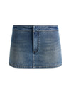 BAYLEY DENIM MINI SKORT-FLORENCE VINTAGE BLUE-ALICE + OLIVIA