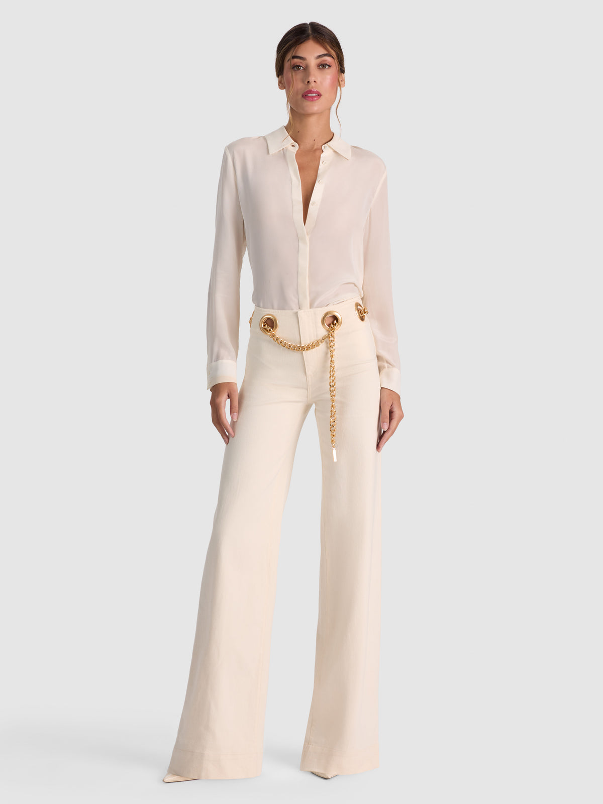 JASPER CHAIN BELT JEAN - OFF WHITE