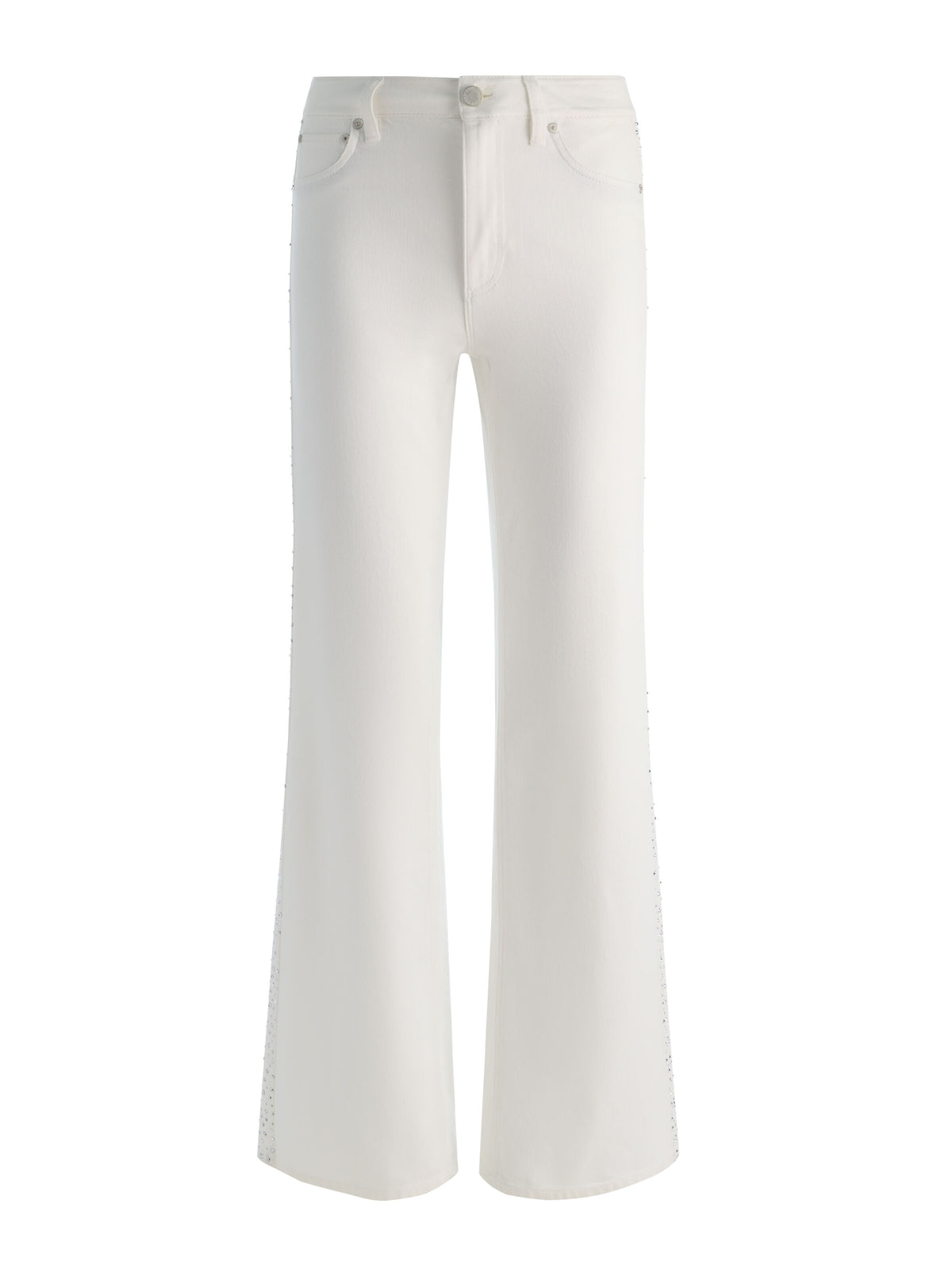CHIC EMBELLISHED JEAN - OFF WHITE/SILVER