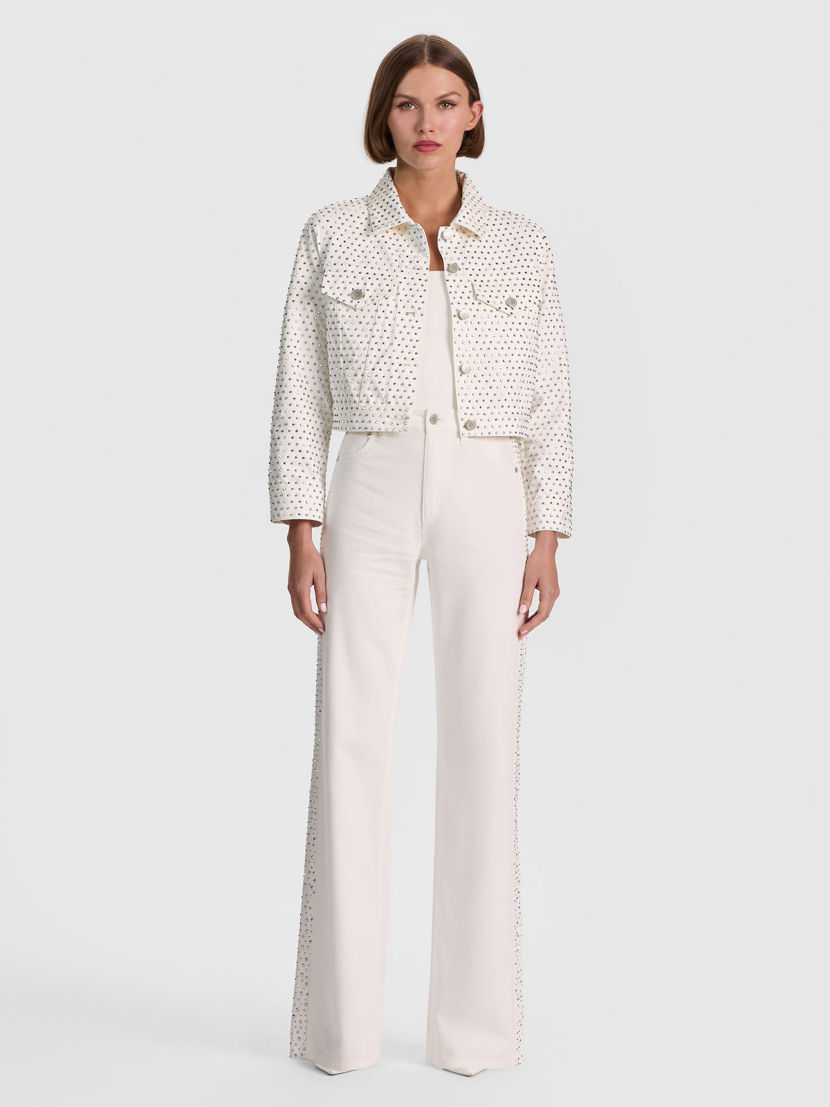 CHLOE DENIM JACKET - OFF WHITE/SILVER