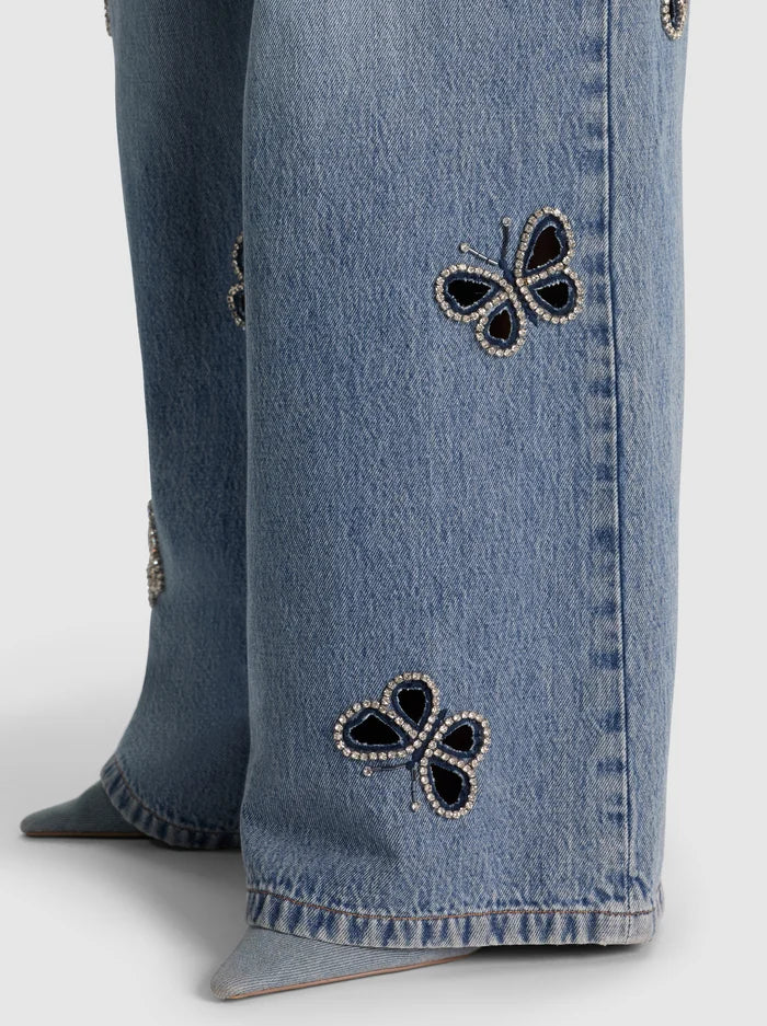 AMAZING EMBELLISHED CUTOUT JEAN-FIONA VINTAGE BLUE-ALICE + OLIVIA