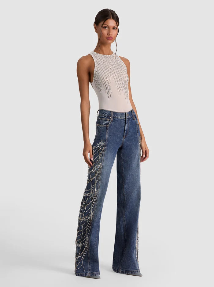 ROXIE EMBELLISHED JEAN-BROOKLYN BLUE-ALICE + OLIVIA