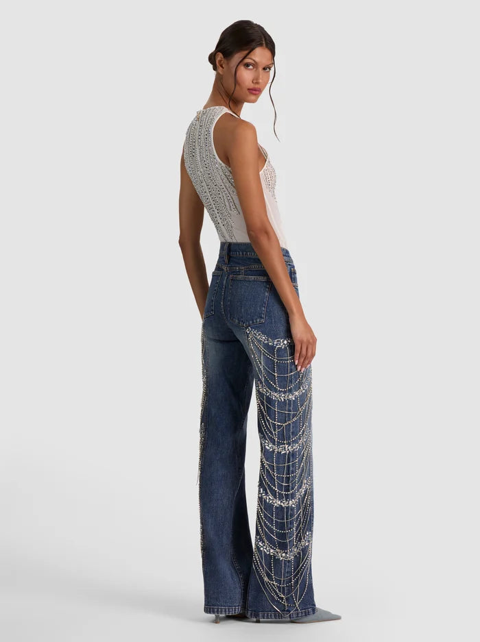 ROXIE EMBELLISHED JEAN-BROOKLYN BLUE-ALICE + OLIVIA