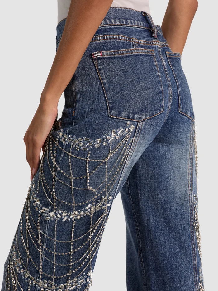 ROXIE EMBELLISHED JEAN-BROOKLYN BLUE-ALICE + OLIVIA