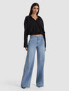 XANDER RACING STRIPE JEAN-EDIE WASH/OFF WHITE/BLACK-ALICE + OLIVIA