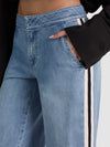 XANDER RACING STRIPE JEAN-EDIE WASH/OFF WHITE/BLACK-ALICE + OLIVIA