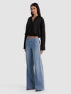 XANDER RACING STRIPE JEAN-EDIE WASH/OFF WHITE/BLACK-ALICE + OLIVIA