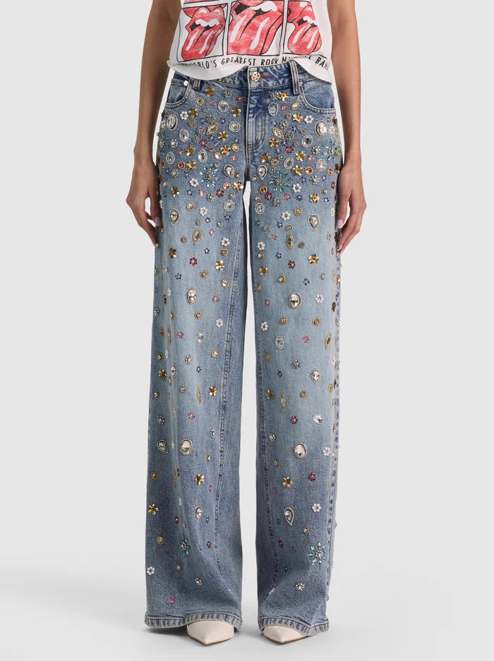 AMAZING EMBELLISHED JEAN-FIONA VINTAGE BLUE-ALICE + OLIVIA