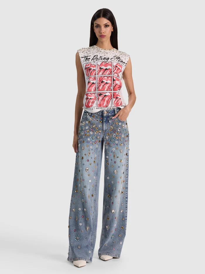 AMAZING EMBELLISHED JEAN-FIONA VINTAGE BLUE-ALICE + OLIVIA