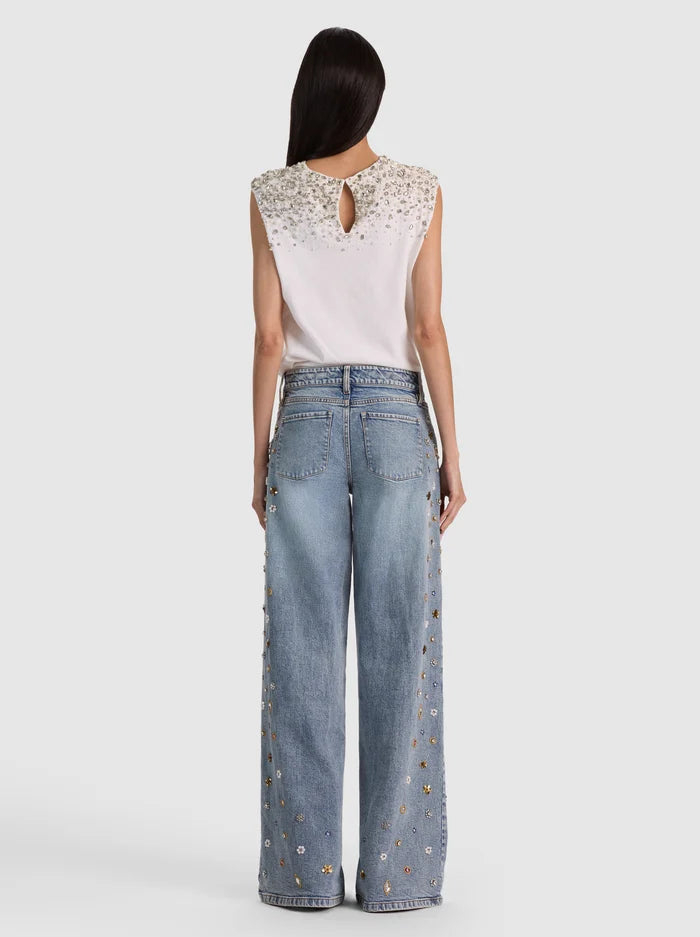 AMAZING EMBELLISHED JEAN-FIONA VINTAGE BLUE-ALICE + OLIVIA