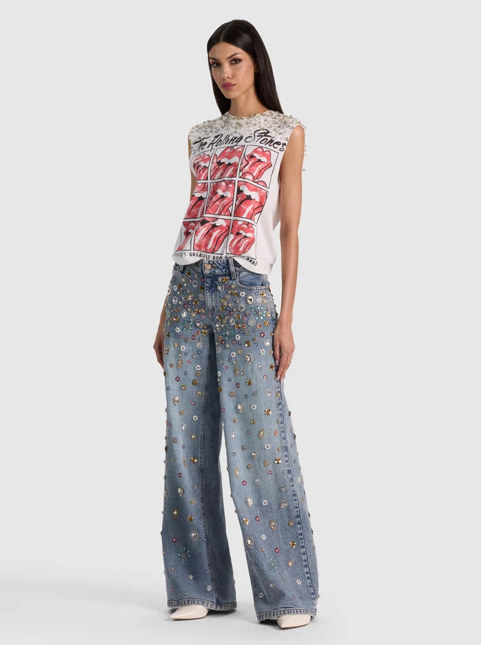 AMAZING EMBELLISHED JEAN-FIONA VINTAGE BLUE-ALICE + OLIVIA