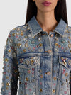 JESSE EMBELLISHED DENIM JACKET-FIONA VINTAGE BLUE-ALICE + OLIVIA