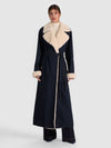 NEVADA FAUX SHEARLING DENIM TRENCH COAT-DARK RINSE/CHINO-ALICE + OLIVIA
