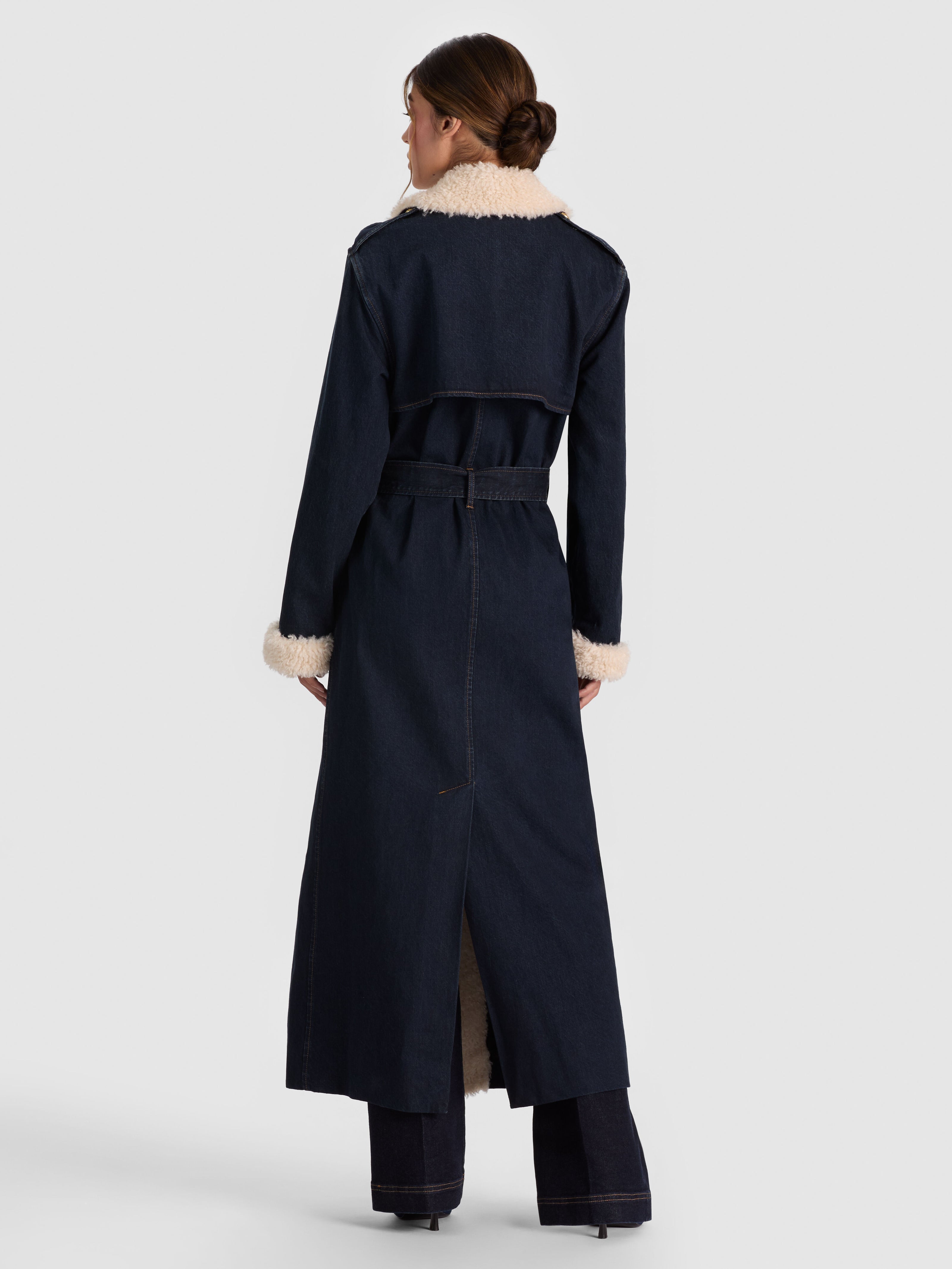 MANTEAU TRENCH EN DENIM FAUX MOUTON NÉVADA-ALICE + OLIVIA