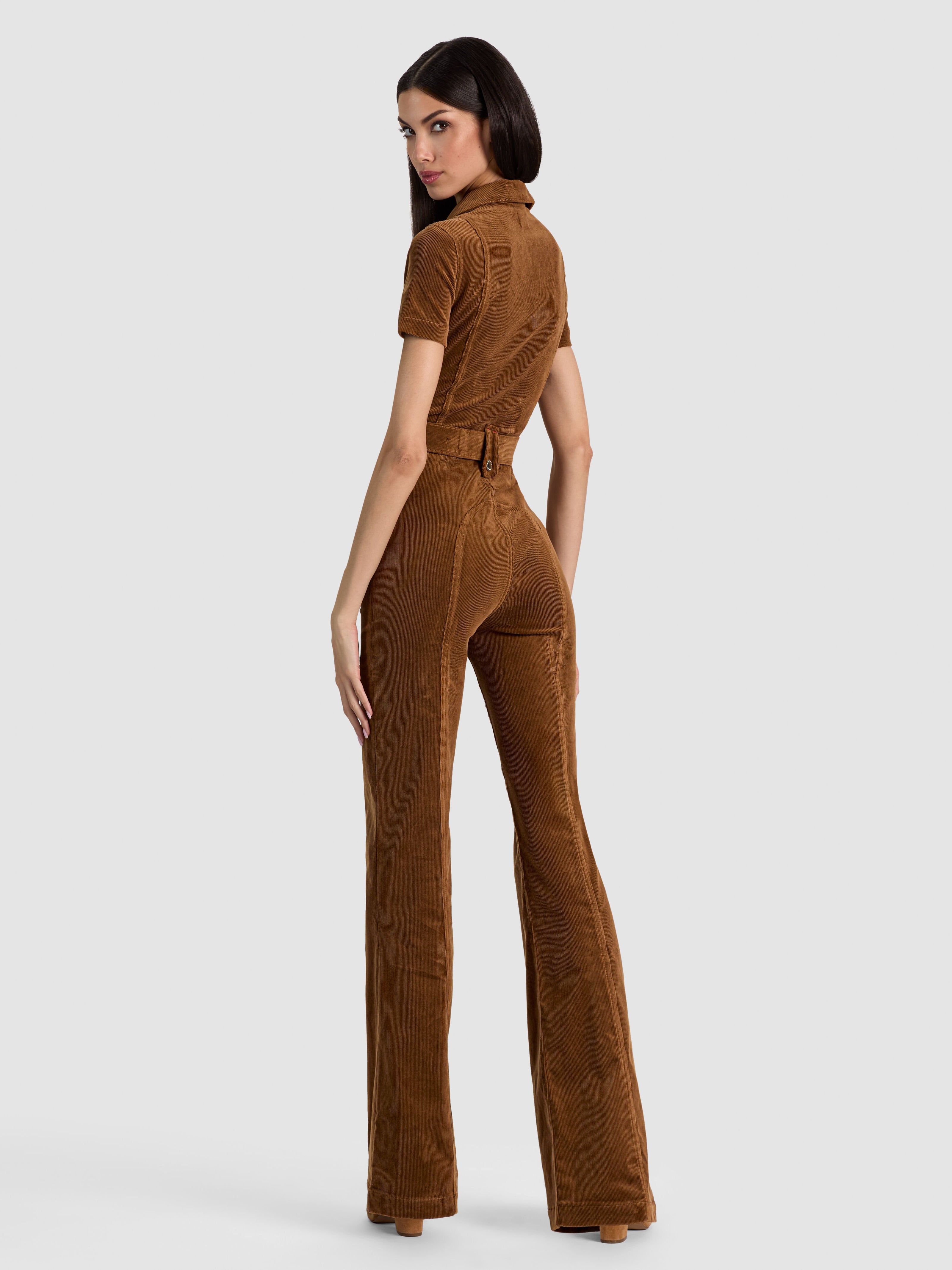 GORGEOUS WIDE LEG JUMPSUIT-CAMEL-ALICE + OLIVIA