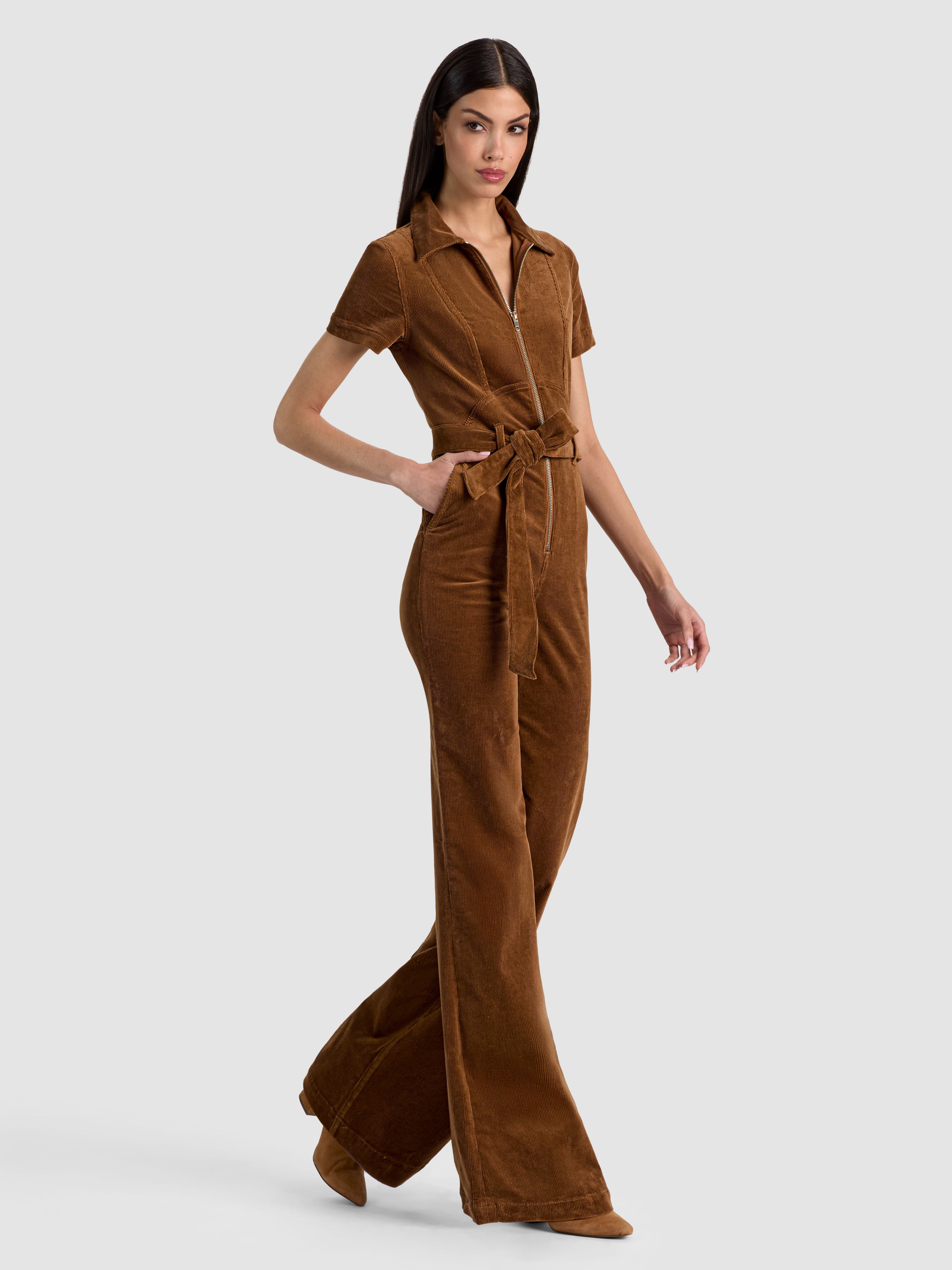 GORGEOUS WIDE LEG JUMPSUIT-CAMEL-ALICE + OLIVIA