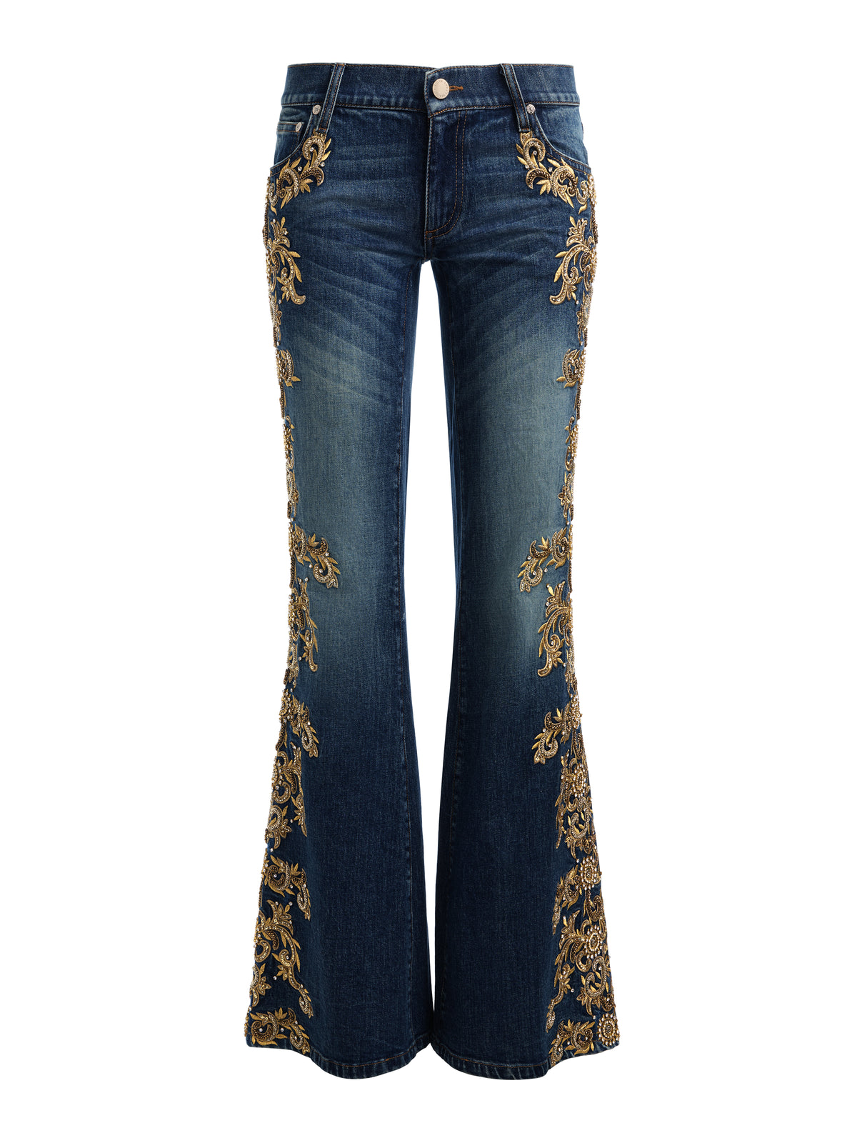EMRYN EMBELLISHED JEAN - GEORGETTA VINTAGE BLUE/GOLD