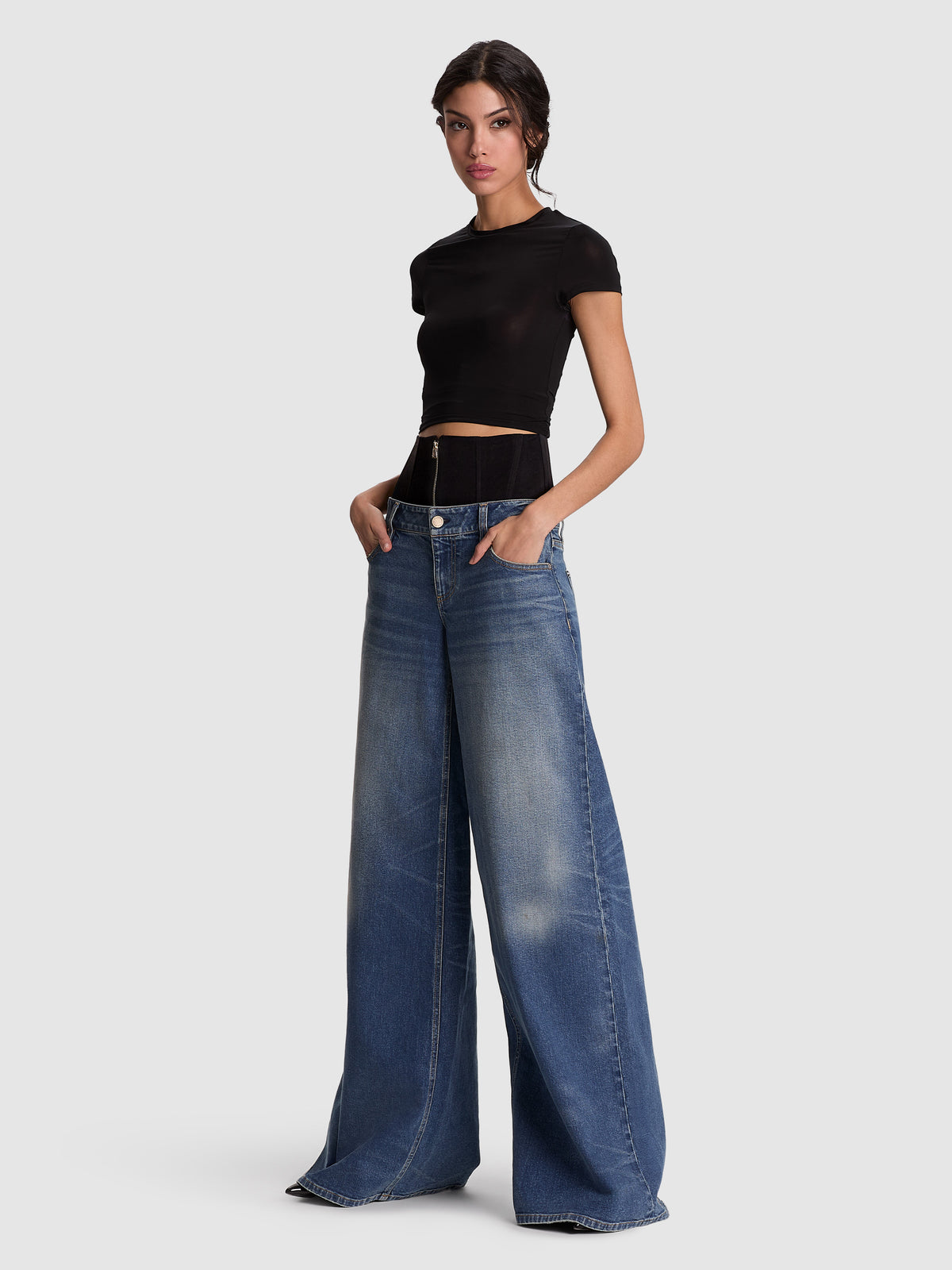 SHELDON WB CORSET COMBO JEANS - GABRIELLE VINTAGE BLUE