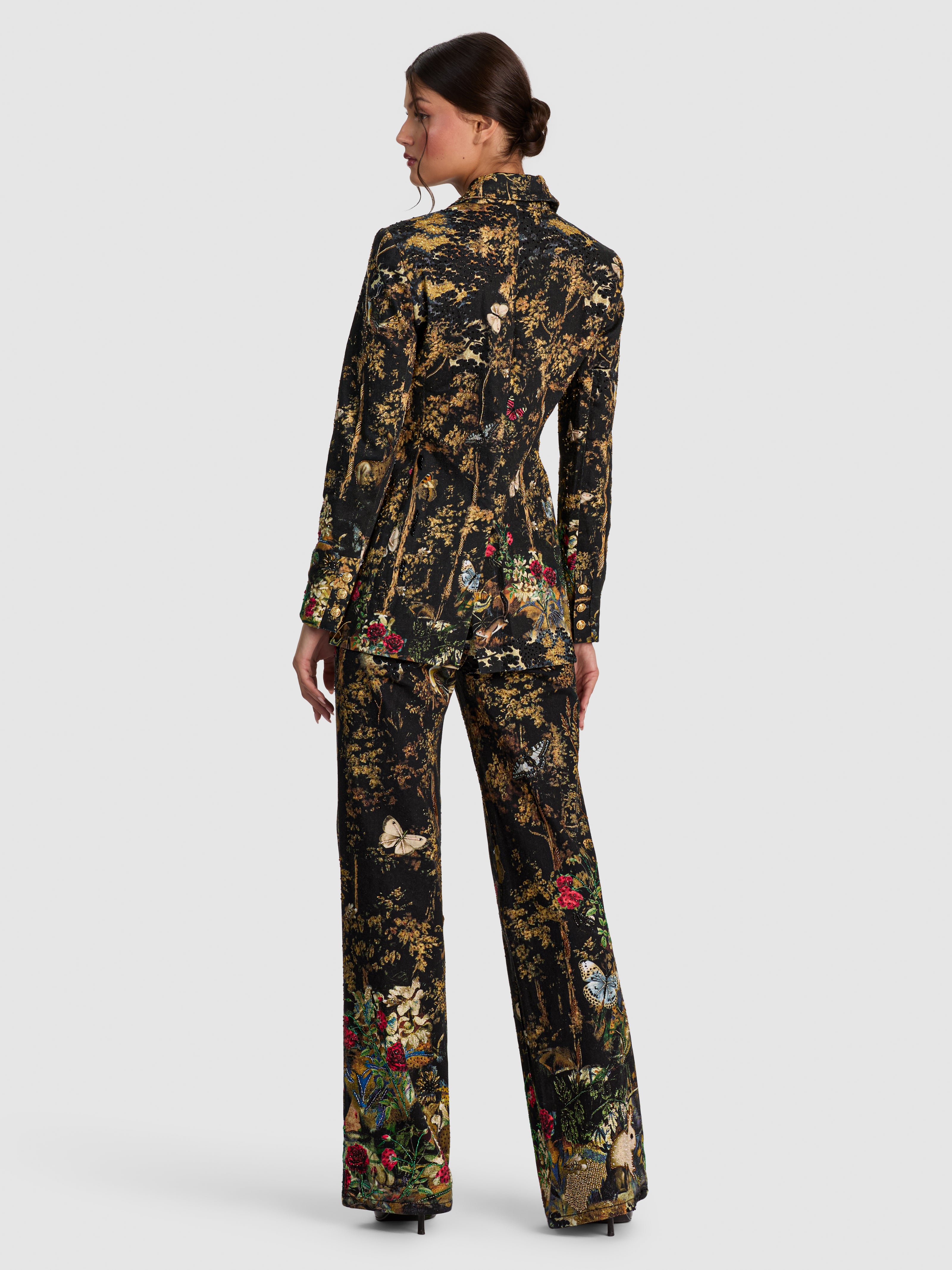 BREANN EMBROIDERED DENIM BLAZER-WISTFUL WOODS-ALICE + OLIVIA