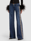 EMRYN EMBELLISHED JEAN-GEORGETTA VINTAGE BLUE-ALICE + OLIVIA