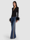 EMRYN EMBELLISHED JEAN-GEORGETTA VINTAGE BLUE-ALICE + OLIVIA