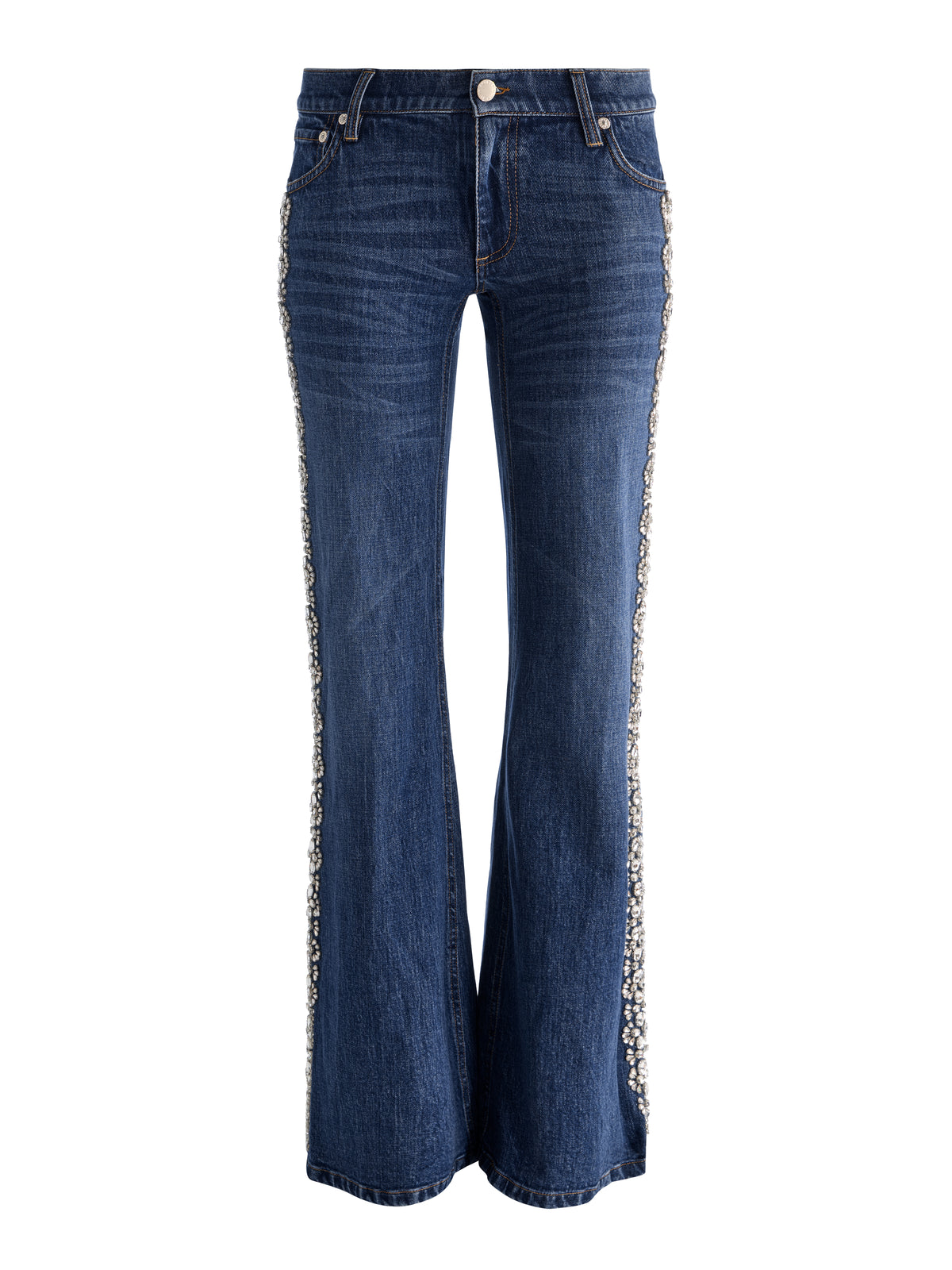 JEANS EMRYN ULTRA LR A ZAMPA RILASSATA CON FASCIA LATERALE DECORATA - BLU VINTAGE GEORGETTA