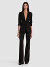 MACEY EMBELLISHED DENIM BLAZER-BLACK/CLEAR CRYSTAL-ALICE + OLIVIA