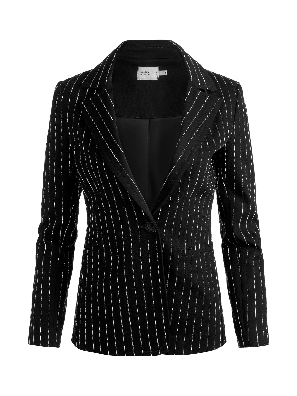 BLAZER DI JEANS AVVITATO MACEY EMBELL CON COLLO A TACCHE - CRISTALLO NERO/TRASPARENTE
