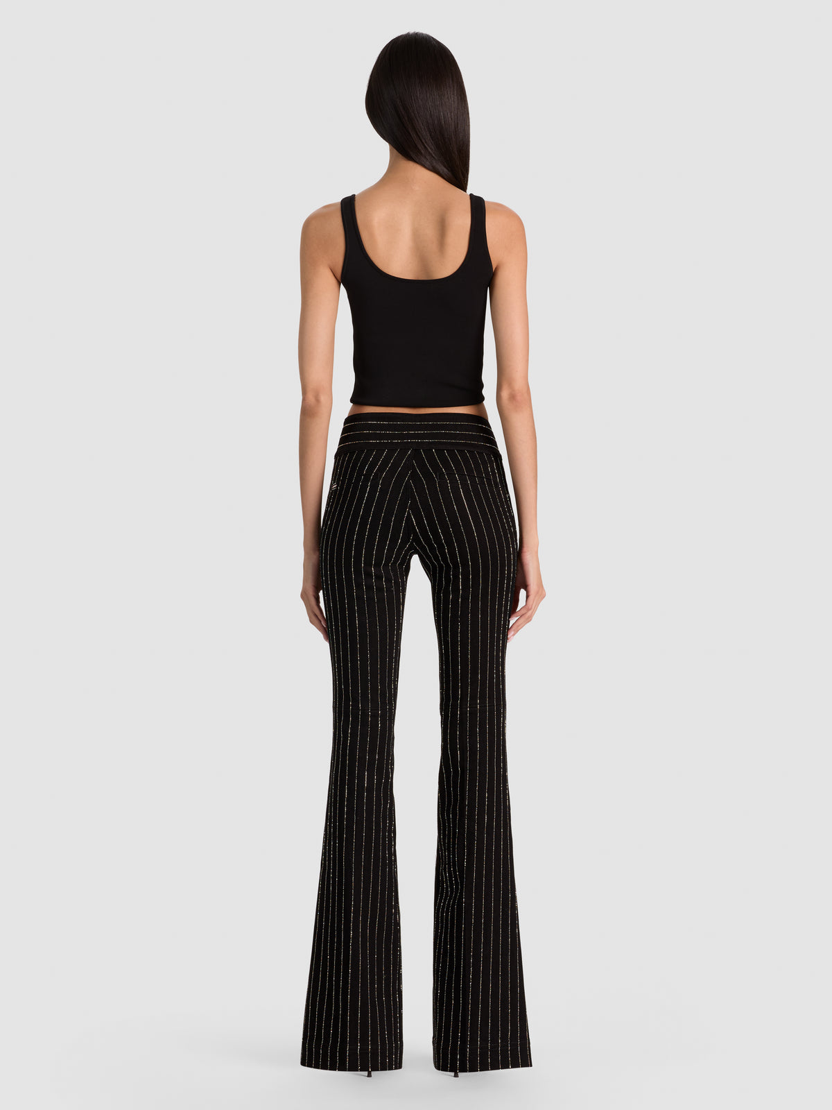 HOT EMBELLISHED JEAN-BLACK/CLEAR CRYSTAL-ALICE + OLIVIA