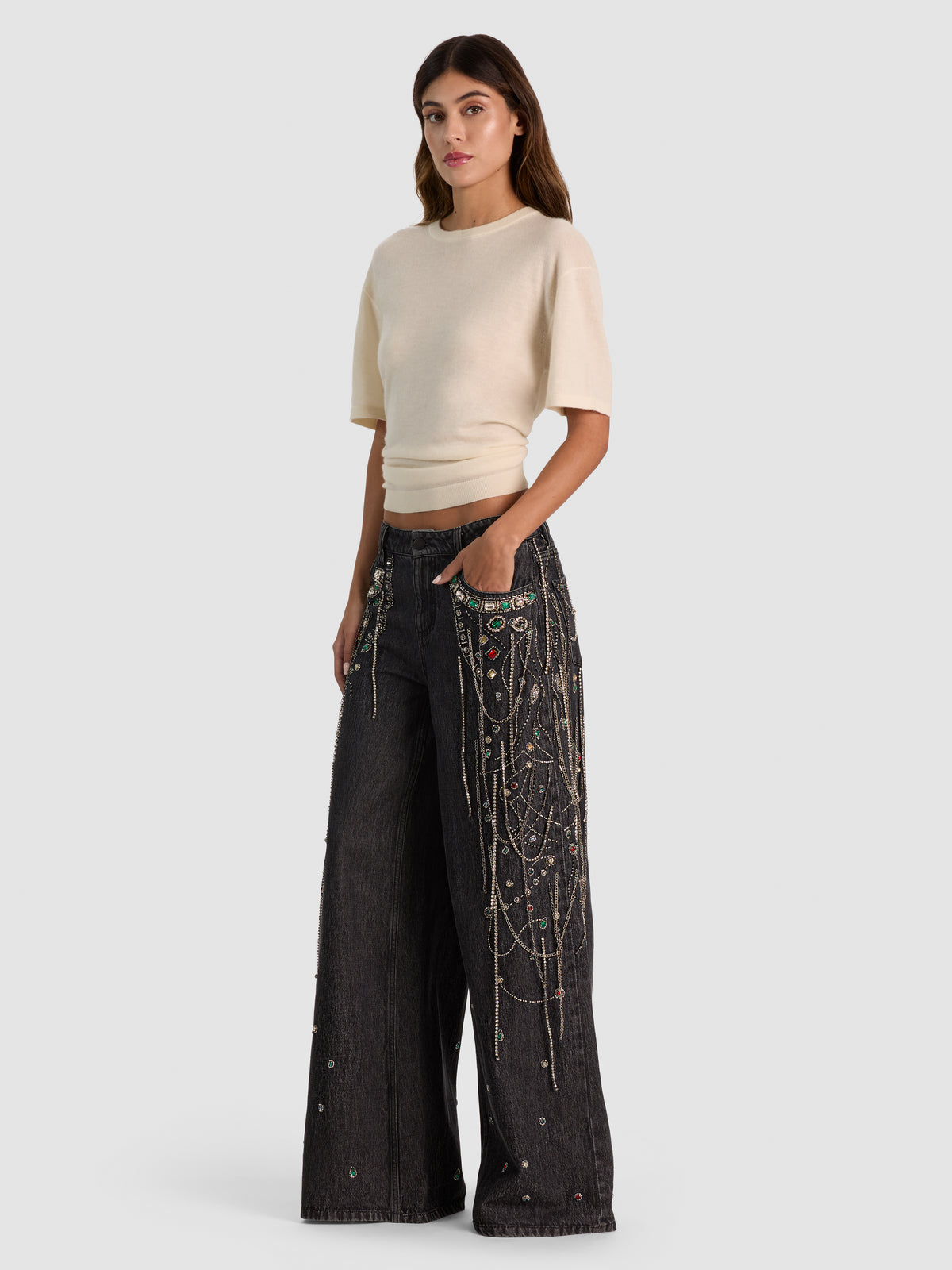 JEAN HARPER MR SUPER BAGGY-HALLIE VINTAGE BLACK-ALICE + OLIVIA