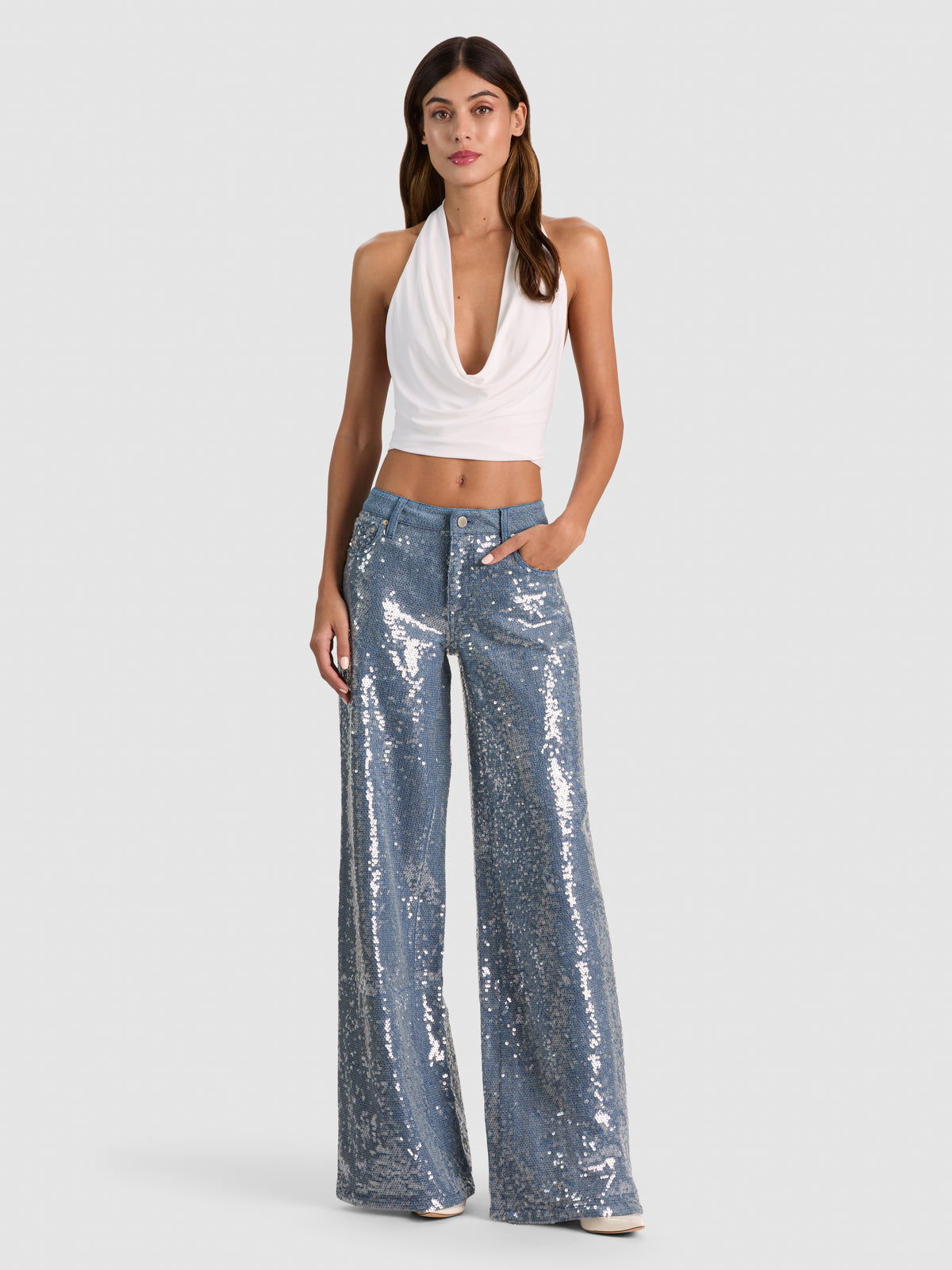 SUPERBE JEAN LR BAGGY ORNÉ-BROOKLYN BLUE/MULTI-ALICE + OLIVIA