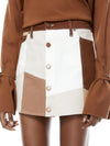GOOD HIGH RISE PATCHWORK SKIRT-SANDPILE-ALICE + OLIVIA