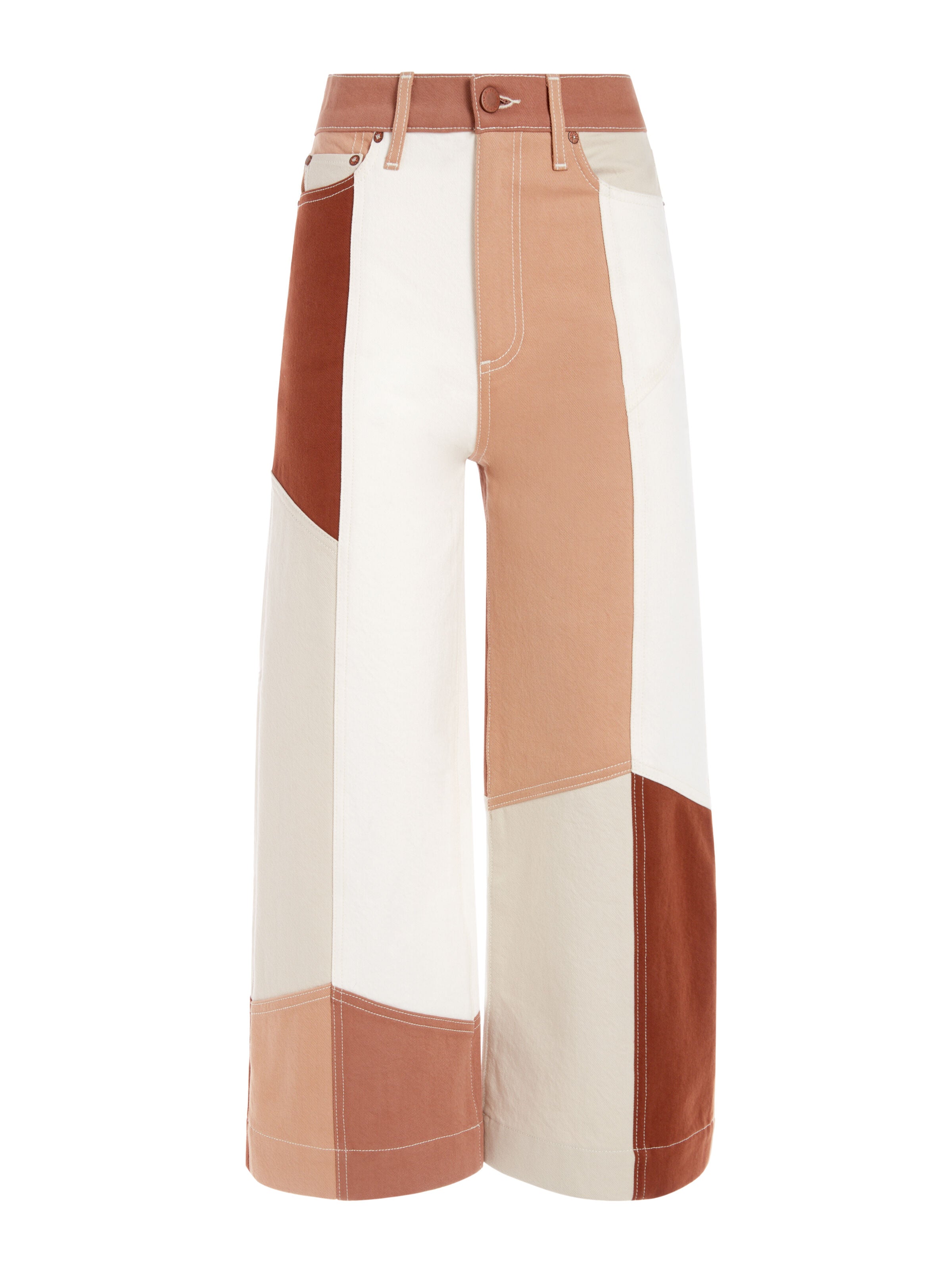 GORGEOUS PATCHWORK CROPPED GAUCHO-SANDPILE-ALICE + OLIVIA