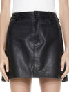 LILO LEATHER MINI SKIRT-Black-ALICE + OLIVIA