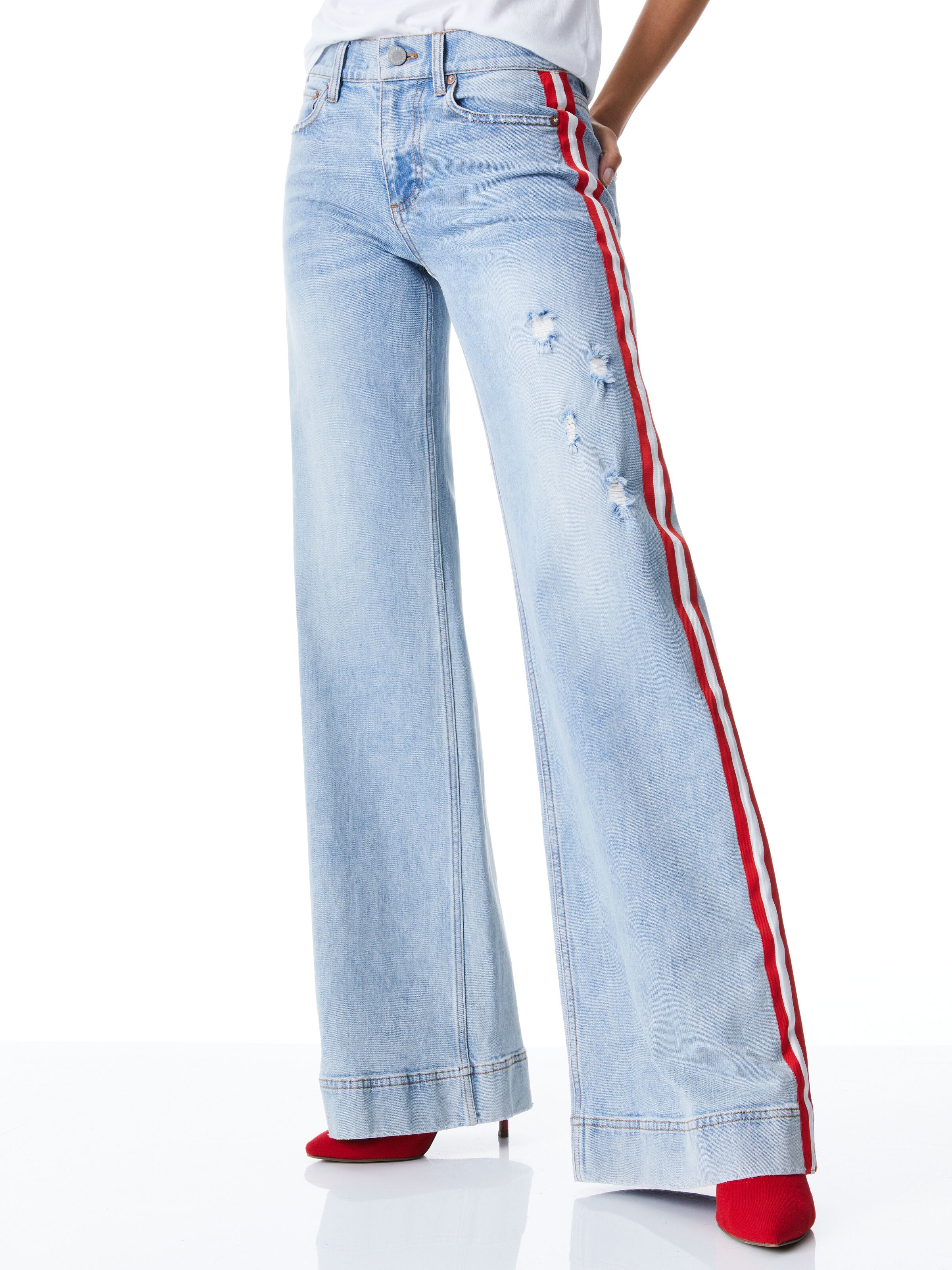REY LOW RISE WIDE LEG JEAN-ROCKSTAR BLUE-ALICE + OLIVIA