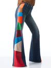 BEAUTIFUL VEGAN LEATHER HIGH WAISTED JEANS-PASADENA BLUE/MULTI-ALICE + OLIVIA