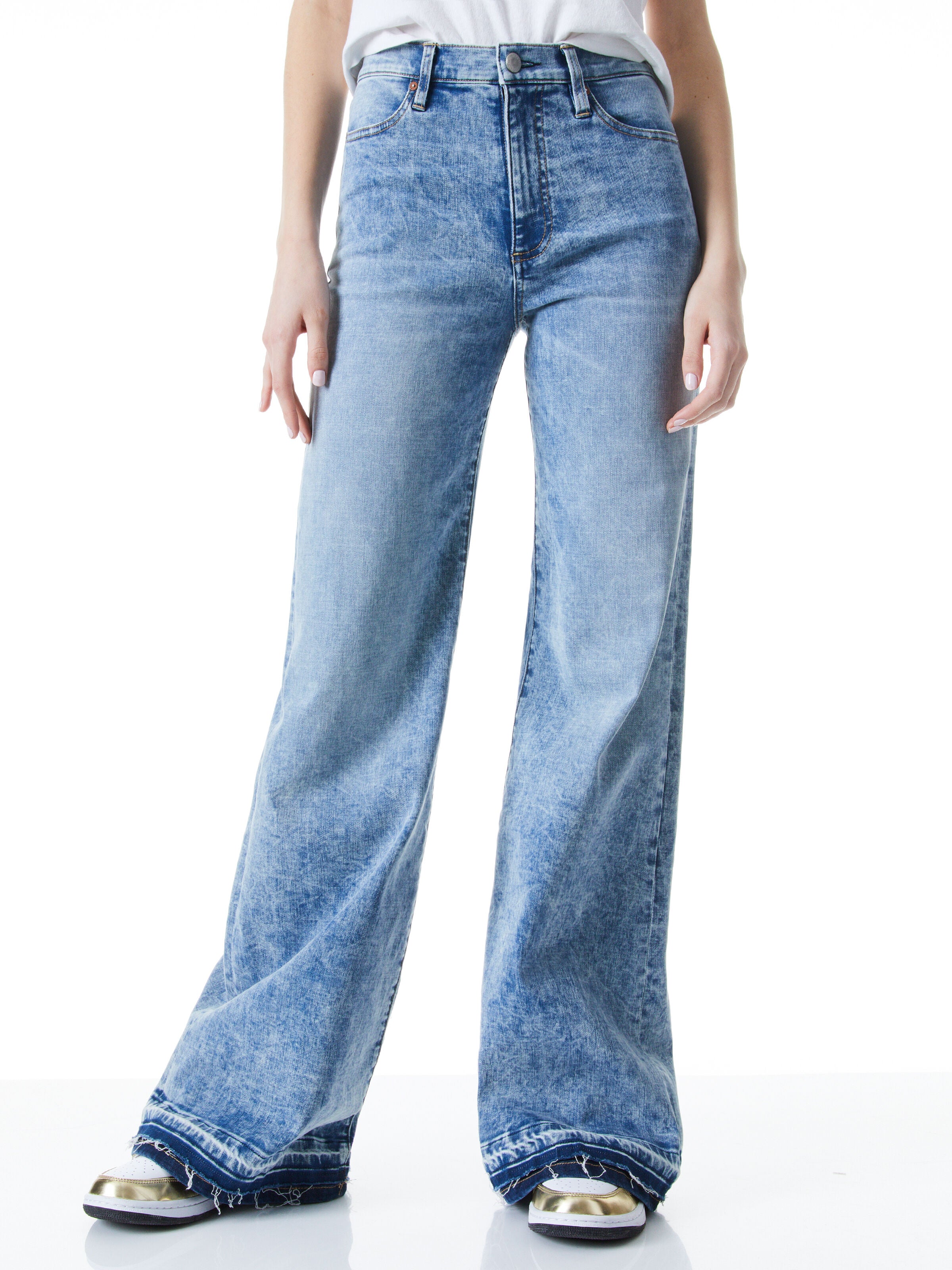 BEAUTIFUL HIGH RISE FLARE JEAN-ROCKY BLUES-ALICE + OLIVIA