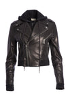 AVRIL HOOD CMB SWTSHRT LTR JKT-Black-ALICE + OLIVIA