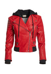 AVRIL HOOD CMB SWTSHRT LTR JKT-Black-ALICE + OLIVIA