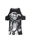 T-shirt scollo a spalle scoperte con borchie IAN-ALICE + OLIVIA