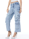 LUIS DENIM CARGO PANT-ROCKSTAR BLUE-ALICE + OLIVIA