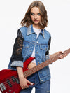 JEFF GIUBBOTTO DI JEANS CON MANICHE IN PIZZO DECORATE-ALICE + OLIVIA