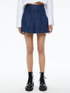 MINI-JUPE CARTER EN JEAN PLISSÉ-ALICE + OLIVIA