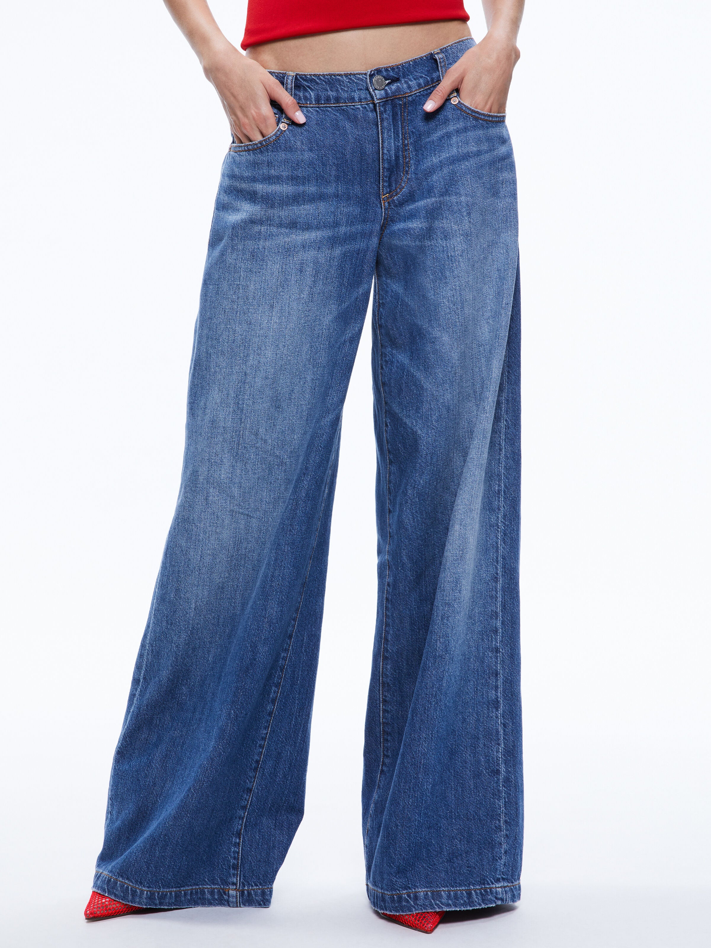 CHAZ LOW RISE BAGGY WIDE LEG JEANS-IVY BLUE-ALICE + OLIVIA