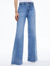 MISSY BRAIDED WAISTBAND JEAN-IVY BLUE-ALICE + OLIVIA