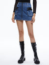 MINI-JUPE EN JEAN CARGO EN CUIR VEGAN RAHMI-ALICE + OLIVIA